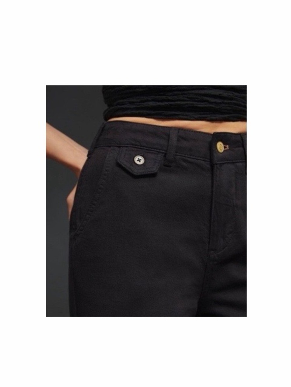 Anthropologie Pilcro High Rise Wide Leg Black Pants - Picture 7 of 9